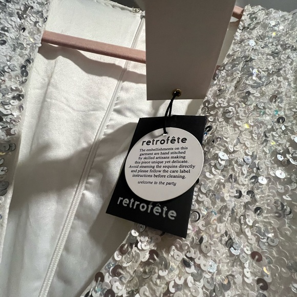 Retrofete white sequin dress size M - Picture 3 of 8